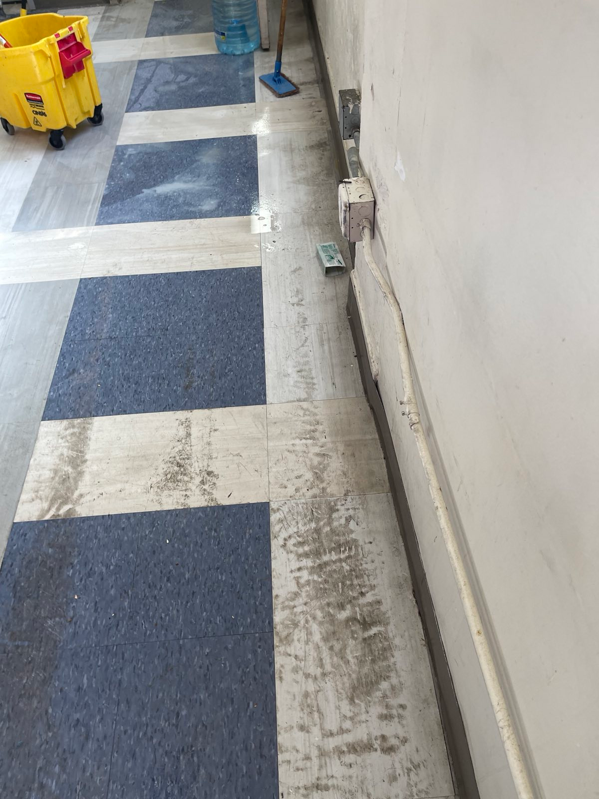 Warehouse floor — before treatment